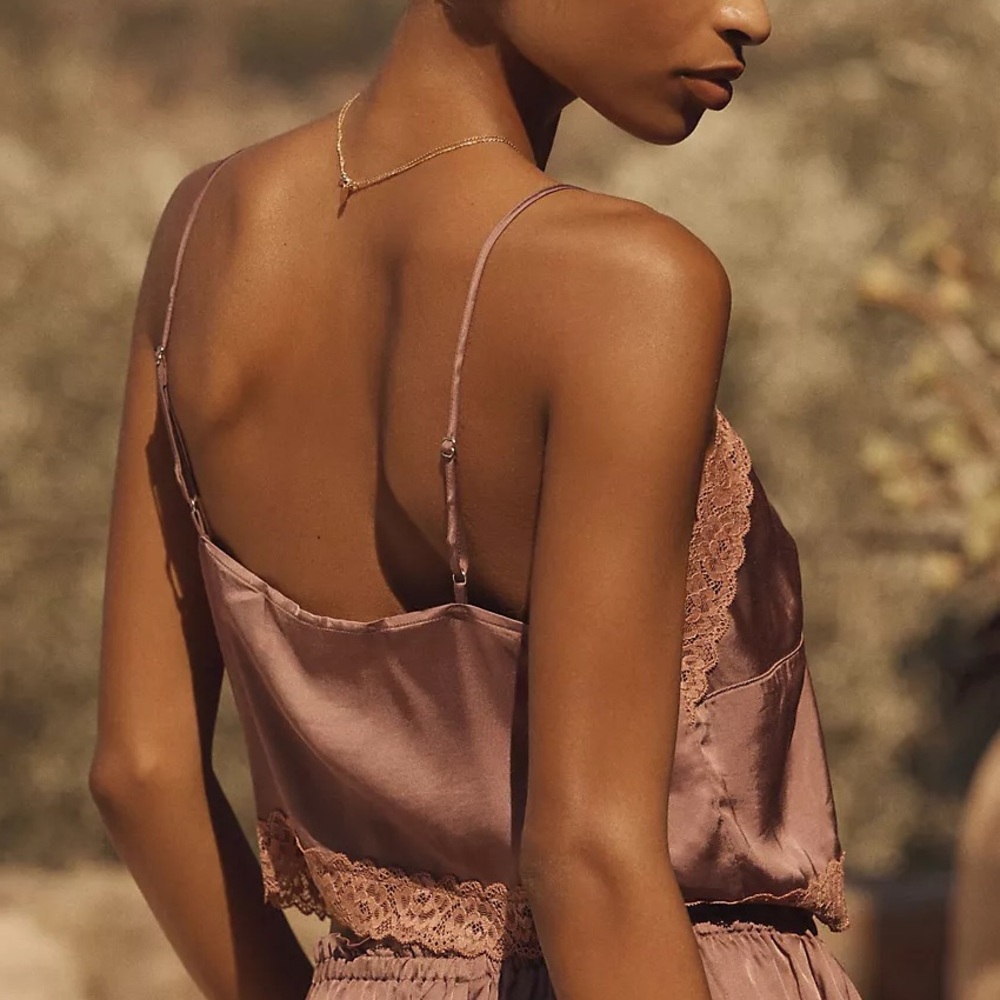 Anthropologie Lyrebird Flyaway Lace-Trim Tie-Front Cami - NWT - Size Large - Picture 5 of 16